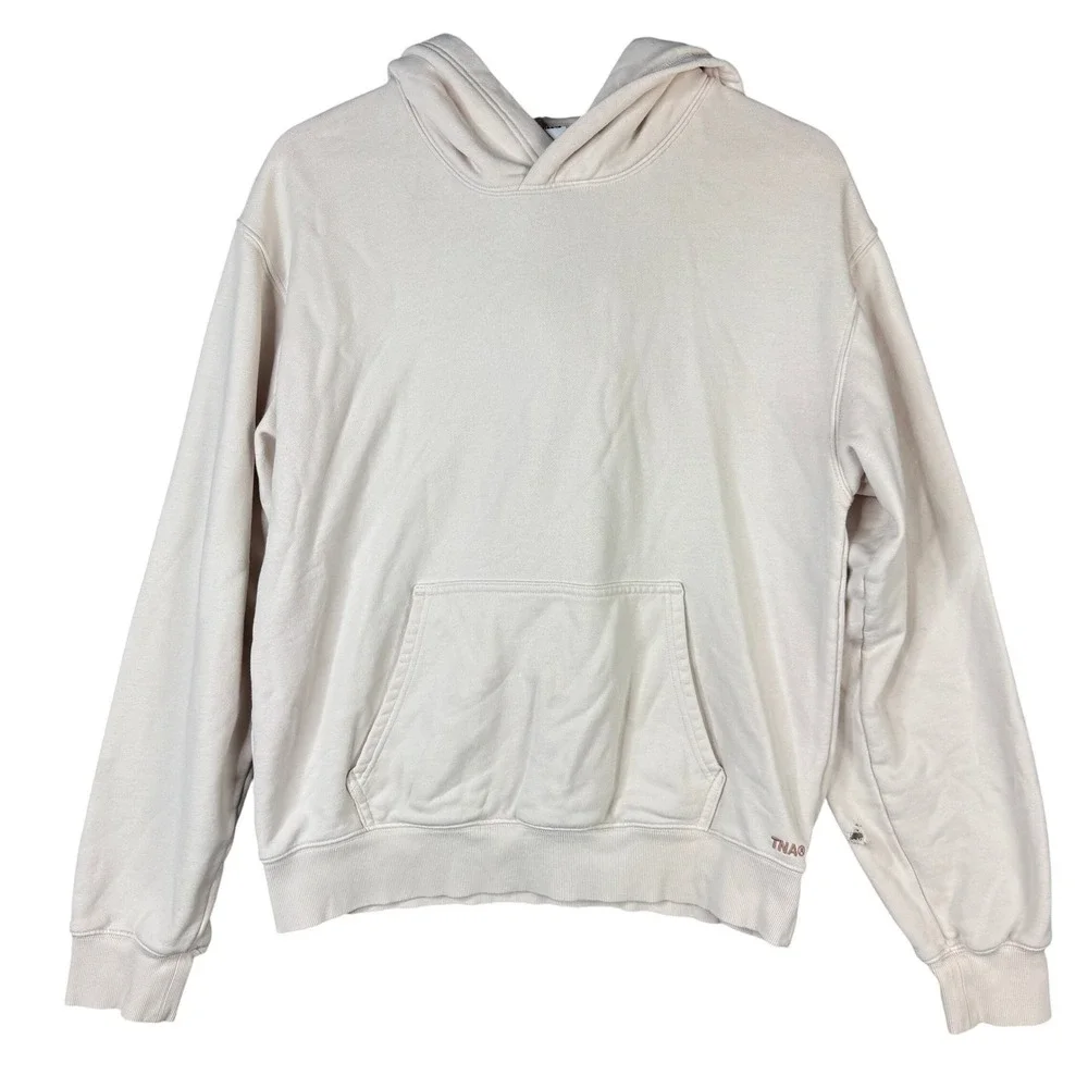 TNA Aritzia Sweatfleece Perfect Hoodie Beige Terry Fleece Pullover 97460 Size M